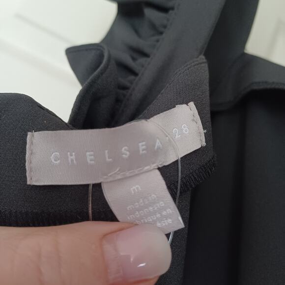 Chelsea28 Ruffle Trim Midi Dress Black Size M NWT - Picture 15 of 16